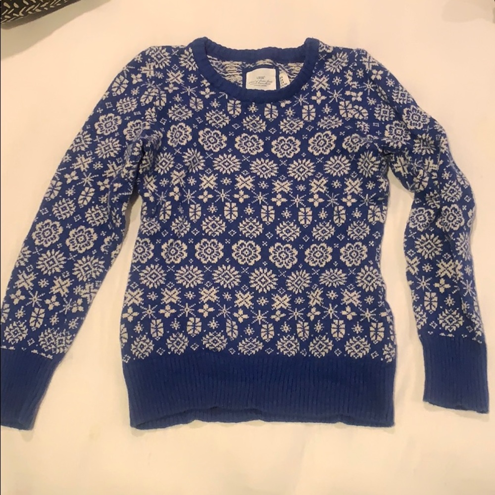 Ugly Christmas Sweater Blue with White Snowflakes